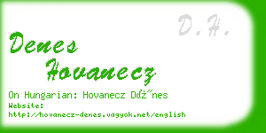 denes hovanecz business card